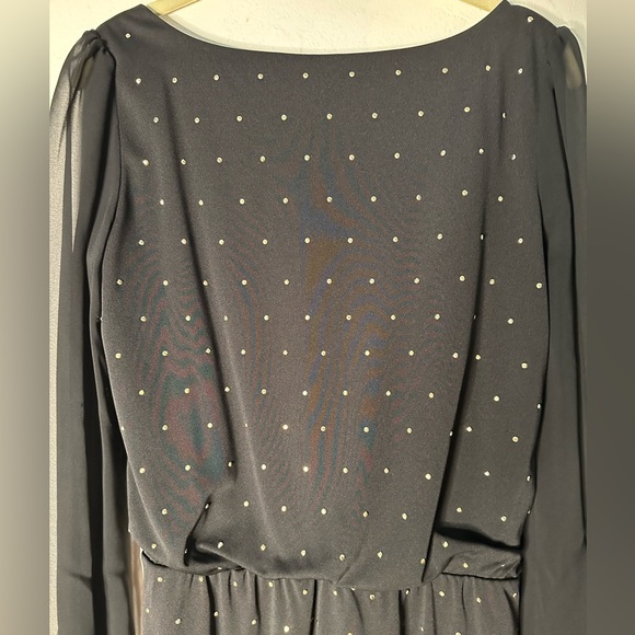 White House Black Market Dress with Gold Studs and Sheer Sleeves Size 2 - Picture 6 of 7